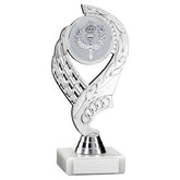 SILVER 'OLYMPIC' HOLDER ASSEMBLED ON MARBLE (2in CENTRE) - 7in